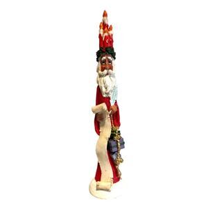 Gantz Old World Skinny Santa Claus w/Candles & List, Resin, 11.5" Tall, EUC